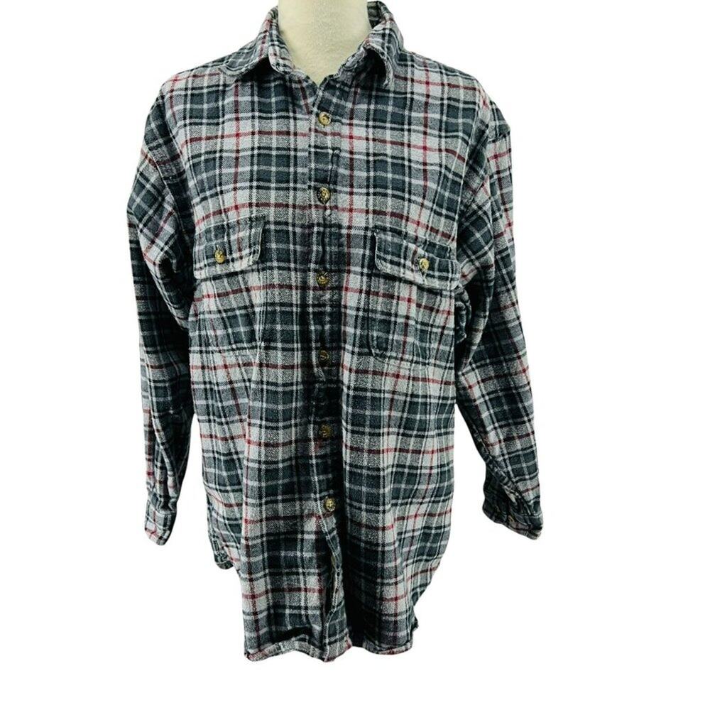Vintage Moose Creek Flannel Shirt Grunge Hip Hop Rappers Mens Large